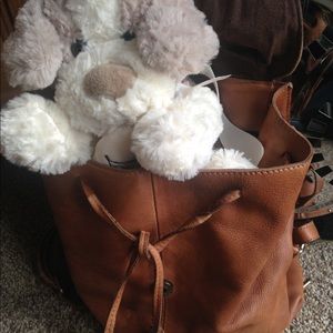 Leather convertible backpack